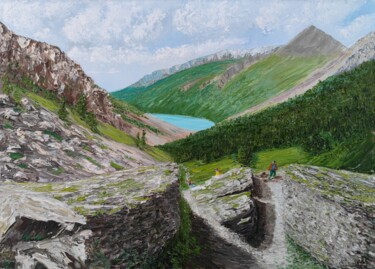 Peinture intitulée "To the lake" par Aleksandr Petelin, Œuvre d'art originale, Huile