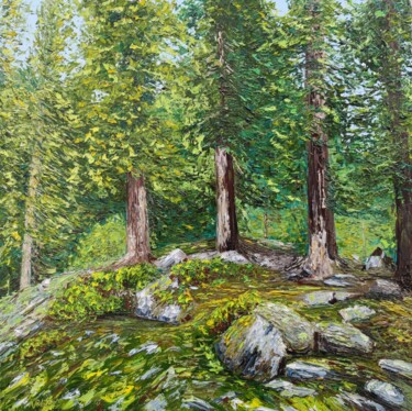Peinture intitulée "Cedar camping" par Aleksandr Petelin, Œuvre d'art originale, Huile