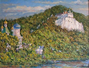 Картина под названием "святогорская лавра" - Александр Плахотский, Подлинное произведение искусства, Масло