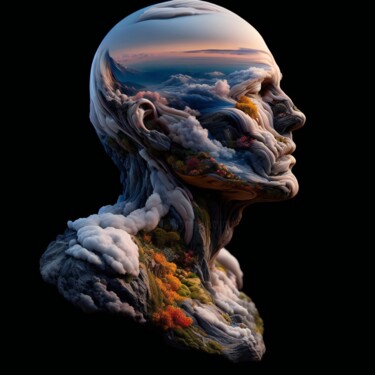 Digitale Kunst getiteld "100 Faces of God_006" door Aleksandr Pogodin, Origineel Kunstwerk, AI gegenereerde afbeelding
