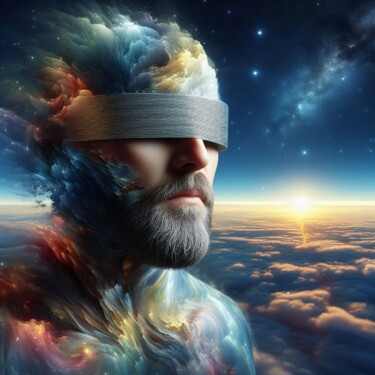 Digitale Kunst getiteld "100 Faces of God_010" door Aleksandr Pogodin, Origineel Kunstwerk, AI gegenereerde afbeelding