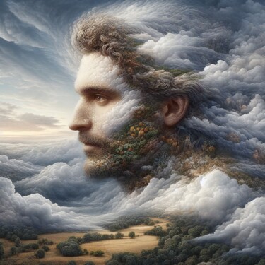 Digitale Kunst getiteld "100 Faces of God_042" door Aleksandr Pogodin, Origineel Kunstwerk, AI gegenereerde afbeelding