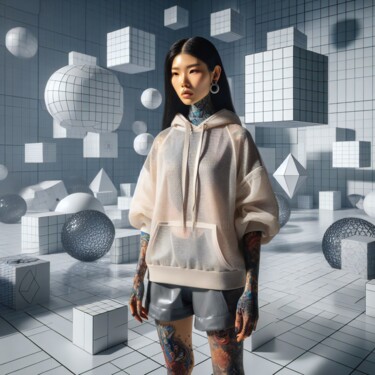 Arts numériques intitulée "Цearing a mesh top…" par Aleksandr Pogodin, Œuvre d'art originale, Image générée par l'IA