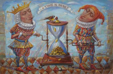 Картина под названием "Время деньги" - Александр Шабанов, Подлинное произведение искусства, Масло