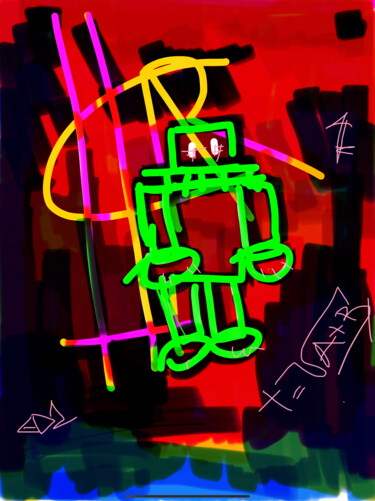 Digitale Kunst mit dem Titel "Робот" von Aleksandr Shepelev, Original-Kunstwerk, Digitale Malerei