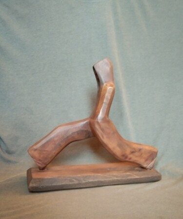 Sculpture titled "fast-walking man (p…" by Aleksandr Stepanov, Original Artwork, Wood