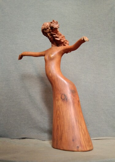 Скульптура под названием "Donna Mandarina" - Александр Степанов, Подлинное произведение искусства, Дерево
