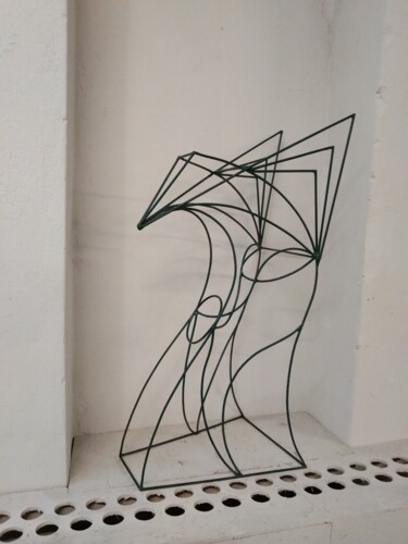 Sculpture intitulée "Thinking about Miya…" par Aleksandr Stepanov, Œuvre d'art originale, Métaux