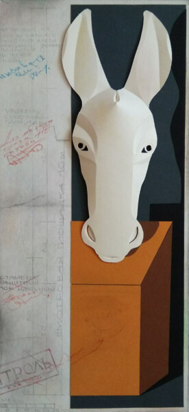 Collagen mit dem Titel "Project no. 77" von Aleksandr Tkachenko, Original-Kunstwerk, Papier
