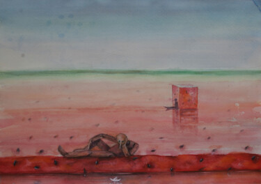 Картина под названием "Melancholy" - Aleksandr Tkachenko, Подлинное произведение искусства, Акварель