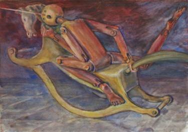 Pintura titulada "Unicorn" por Aleksandr Tkachenko, Obra de arte original, Acuarela