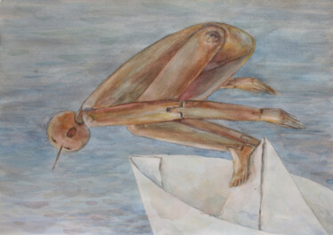 Peinture intitulée "без названия" par Aleksandr Tkachenko, Œuvre d'art originale, Aquarelle