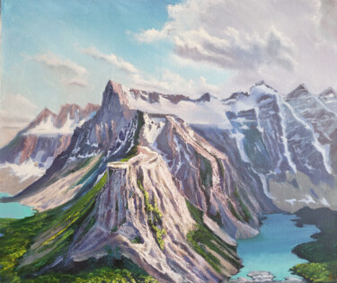 Peinture intitulée "Mountain lake" par Aleksandr Zhivago, Œuvre d'art originale, Huile
