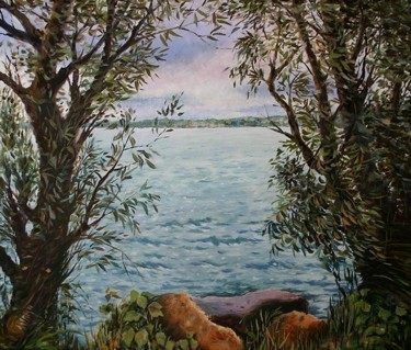 Painting titled "На озере" by Aleksandr Vasilev, Original Artwork