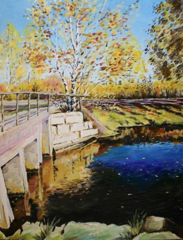 Картина под названием "У моста" - Александр Васильев, Подлинное произведение искусства