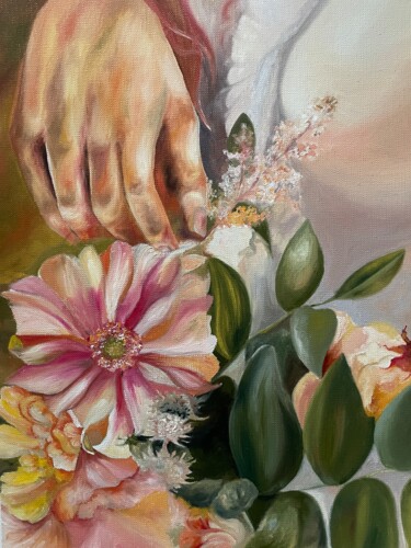 Pintura titulada "Flowers in oil" por Aleksandra Antonova, Obra de arte original, Oleo