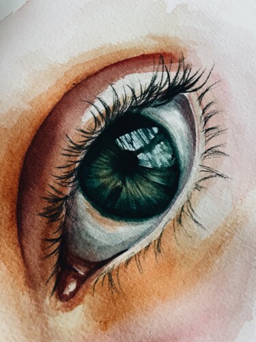 Schilderij getiteld "Eye" door Aleksandra Antonova, Origineel Kunstwerk, Aquarel