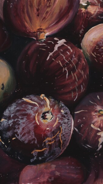 Pintura titulada "Figs from Greece" por Aleksandra Antonova, Obra de arte original, Gouache
