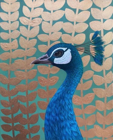 Peinture intitulée "Peacock" par Aleksandra Aurelli, Œuvre d'art originale, Acrylique