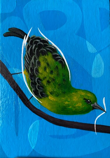 Картина под названием "Birds" - Aleksandra Aurelli, Подлинное произведение искусства, Акрил