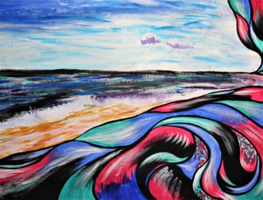 Pittura intitolato "Atlantic Ocean" da Aleksandra Cherepanova, Opera d'arte originale, Acrilico