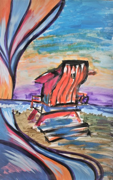 Pittura intitolato "Miami Beach" da Aleksandra Cherepanova, Opera d'arte originale, Acrilico