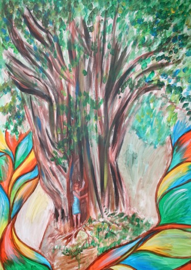 Ζωγραφική με τίτλο "Florida tree" από Aleksandra Cherepanova, Αυθεντικά έργα τέχνης, Ακρυλικό