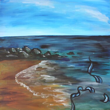 Marine life Painting titled "Marine life" by Aleksandra Cherepanova, Original Art, Acrylic Mounted on Stretcher frame