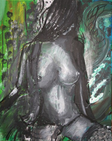 Картина под названием "Next to me" - Aleksandra Cherepanova, Подлинное произведение искусства, Акрил Установлен на Деревянна…