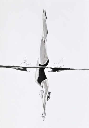 Dibujo titulada "Jump" por Alexandra Djokic, Obra de arte original, Tinta
