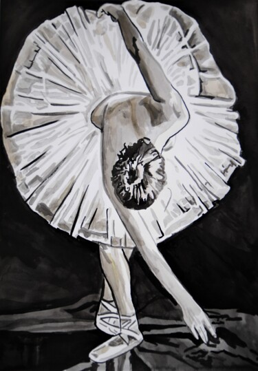 图画 标题为“Ballerina dancing” 由Alexandra Djokic, 原创艺术品, 墨