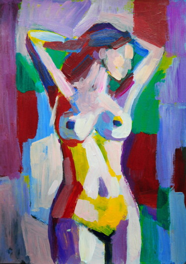 Painting titled "Nude 3" by Alexandra Djokic, Original Artwork, Acrylic