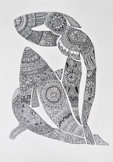 Dibujo titulada "Filigree Matisse" por Alexandra Djokic, Obra de arte original, Lápiz