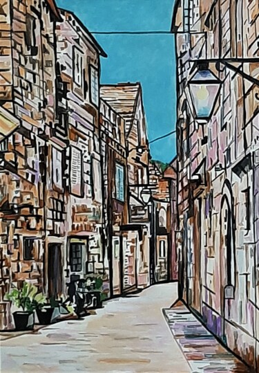 Painting titled "Street " by Alexandra Djokic, Original Artwork, Acrylic