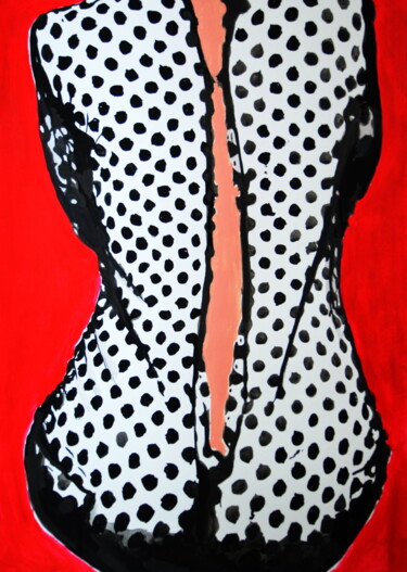 Картина под названием "Woman dress with po…" - Alexandra Djokic, Подлинное произведение искусства, Чернила