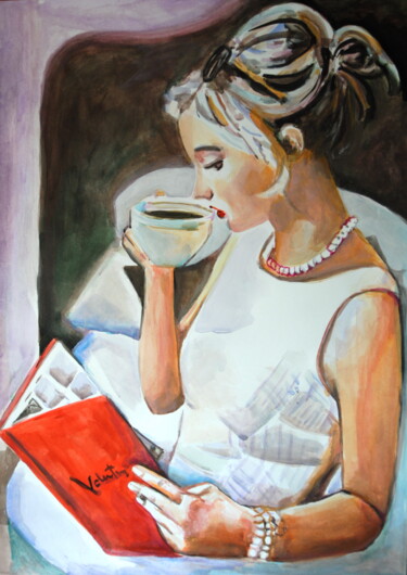 Peinture intitulée "Girl with a book " par Alexandra Djokic, Œuvre d'art originale, Acrylique