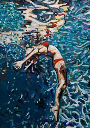 Painting titled "Underwater " by Alexandra Djokic, Original Artwork, Acrylic