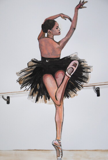 Malerei mit dem Titel "Ballerina" von Alexandra Djokic, Original-Kunstwerk, Aquarell