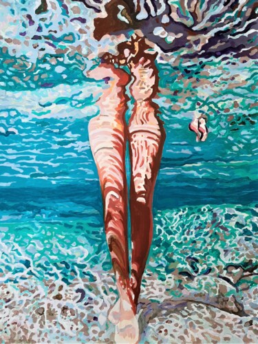 Malarstwo zatytułowany „Underwater ” autorstwa Alexandra Djokic, Oryginalna praca, Akryl