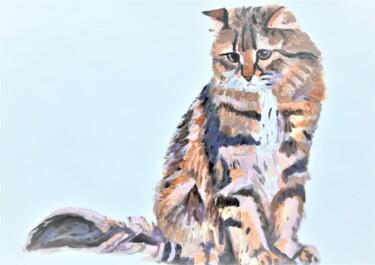 Malerei mit dem Titel "Kitten " von Alexandra Djokic, Original-Kunstwerk, Acryl