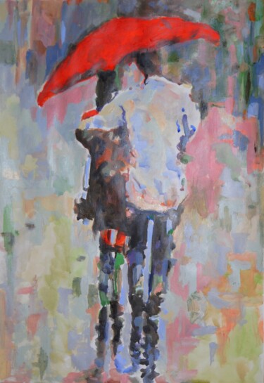 Malerei mit dem Titel "Romantic walk " von Alexandra Djokic, Original-Kunstwerk, Acryl