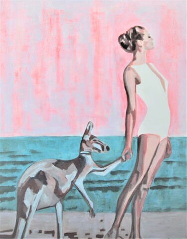 Картина под названием "At the beach " - Alexandra Djokic, Подлинное произведение искусства, Акрил