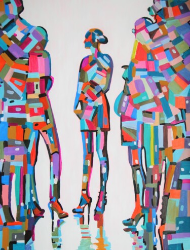 Peinture intitulée "Urban People " par Alexandra Djokic, Œuvre d'art originale, Acrylique