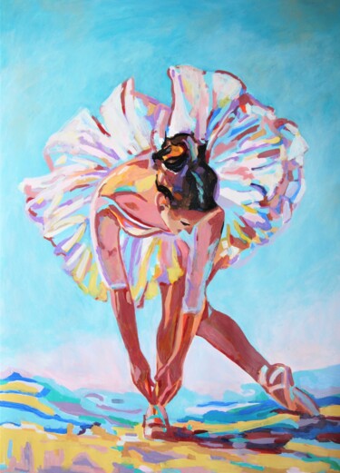 Malerei mit dem Titel "Ballerina " von Alexandra Djokic, Original-Kunstwerk, Acryl