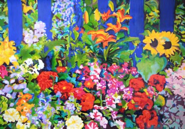Peinture intitulée "Summer Garden " par Alexandra Djokic, Œuvre d'art originale, Acrylique