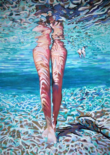 Картина под названием "Underwater  " - Alexandra Djokic, Подлинное произведение искусства, Акрил