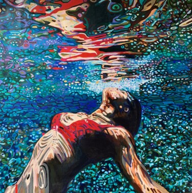 Painting titled "Underwater " by Alexandra Djokic, Original Artwork, Acrylic