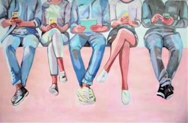 Malerei mit dem Titel "Conversation " von Alexandra Djokic, Original-Kunstwerk, Acryl