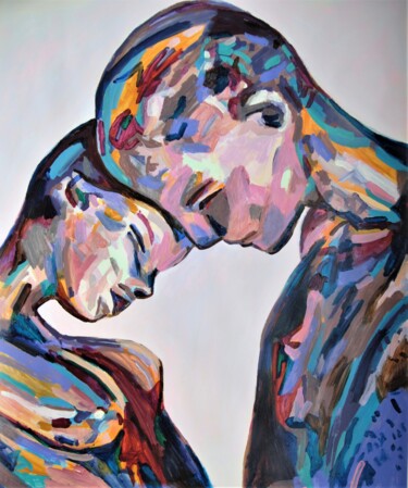 Painting titled "Lovers" by Alexandra Djokic, Original Artwork, Acrylic