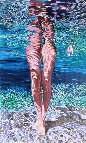 Картина под названием "Underwater " - Alexandra Djokic, Подлинное произведение искусства, Акрил